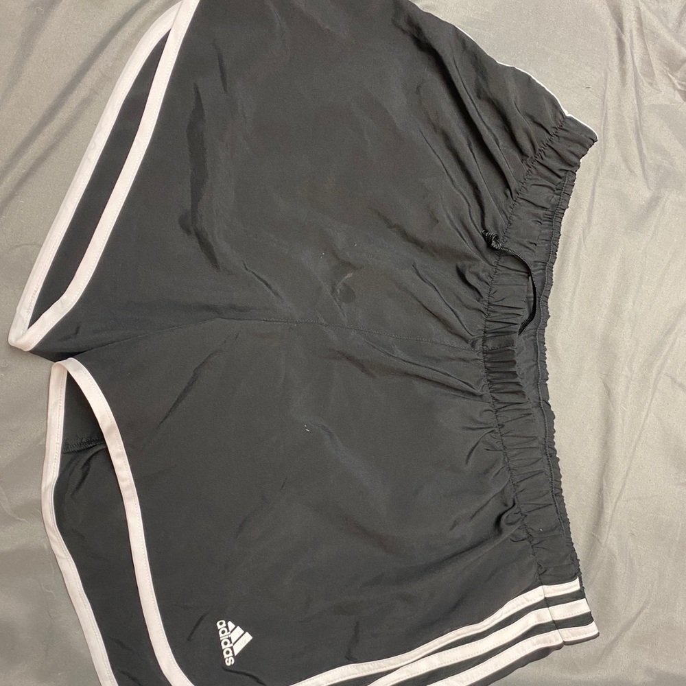 Black adidas running shorts